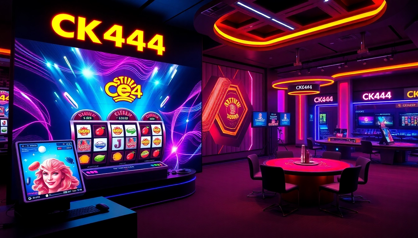 CK4444 online gaming platform with vibrant slots & live dealer action, showcasing modern visuals for gaming enthusiasts.