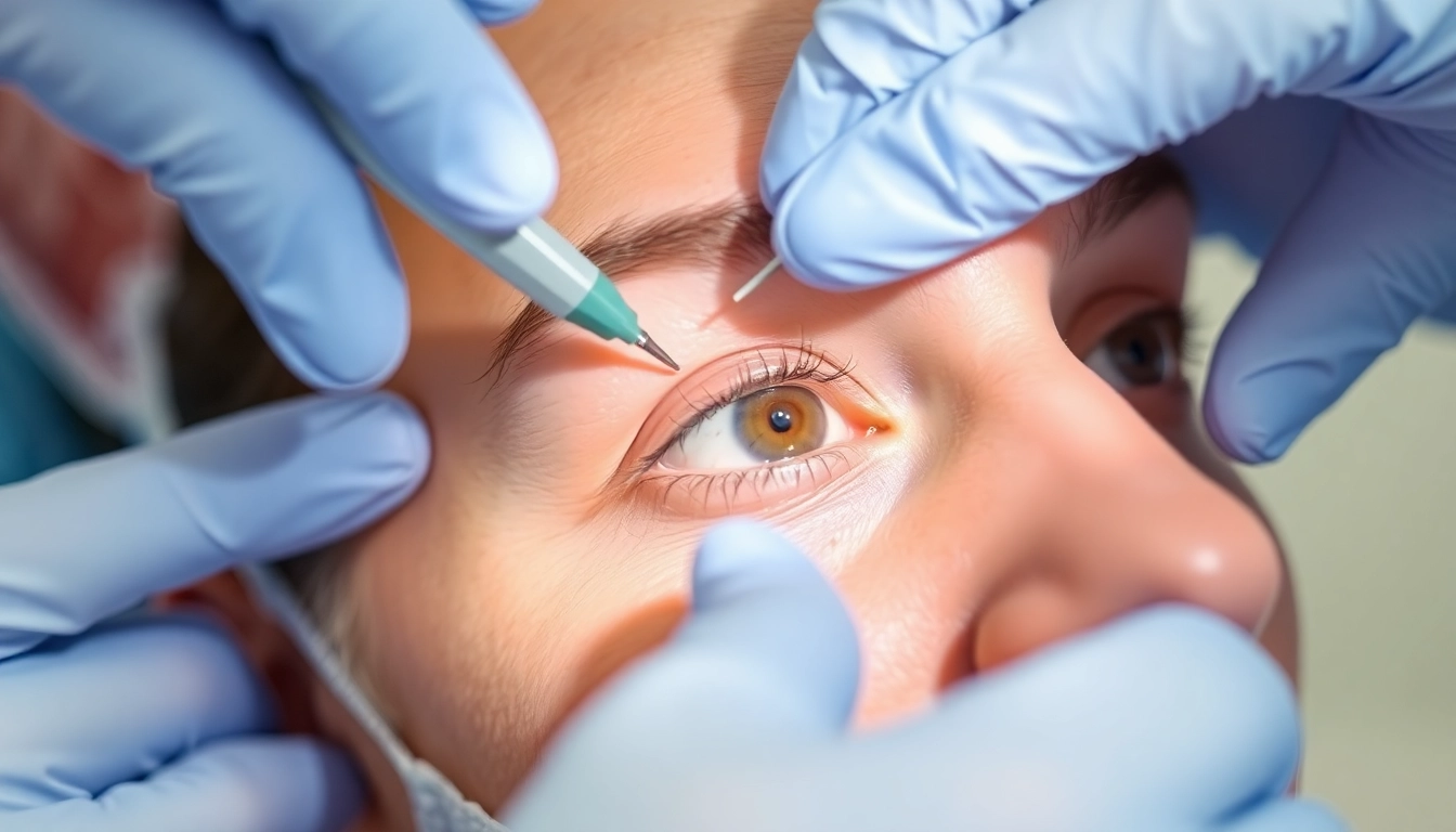 Expertly performed Oberlidstraffung Zürich showcasing rejuvenated eyelids with natural results in a professional setting.