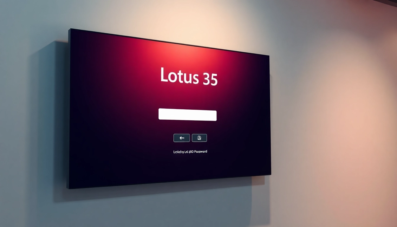 Secure Lotus 365 user login page with password change and account management features.