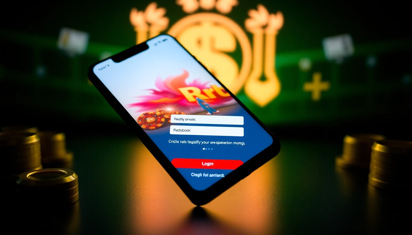 Reddybook Login page on device with clear fields and secure design, guiding users to access betting platform easily.