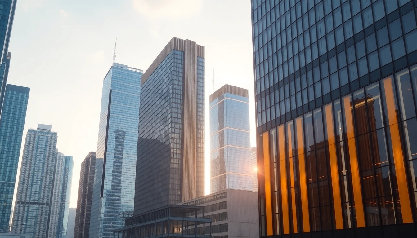Stay updated with Property Investment Updates featuring vibrant cityscape and gold bars for