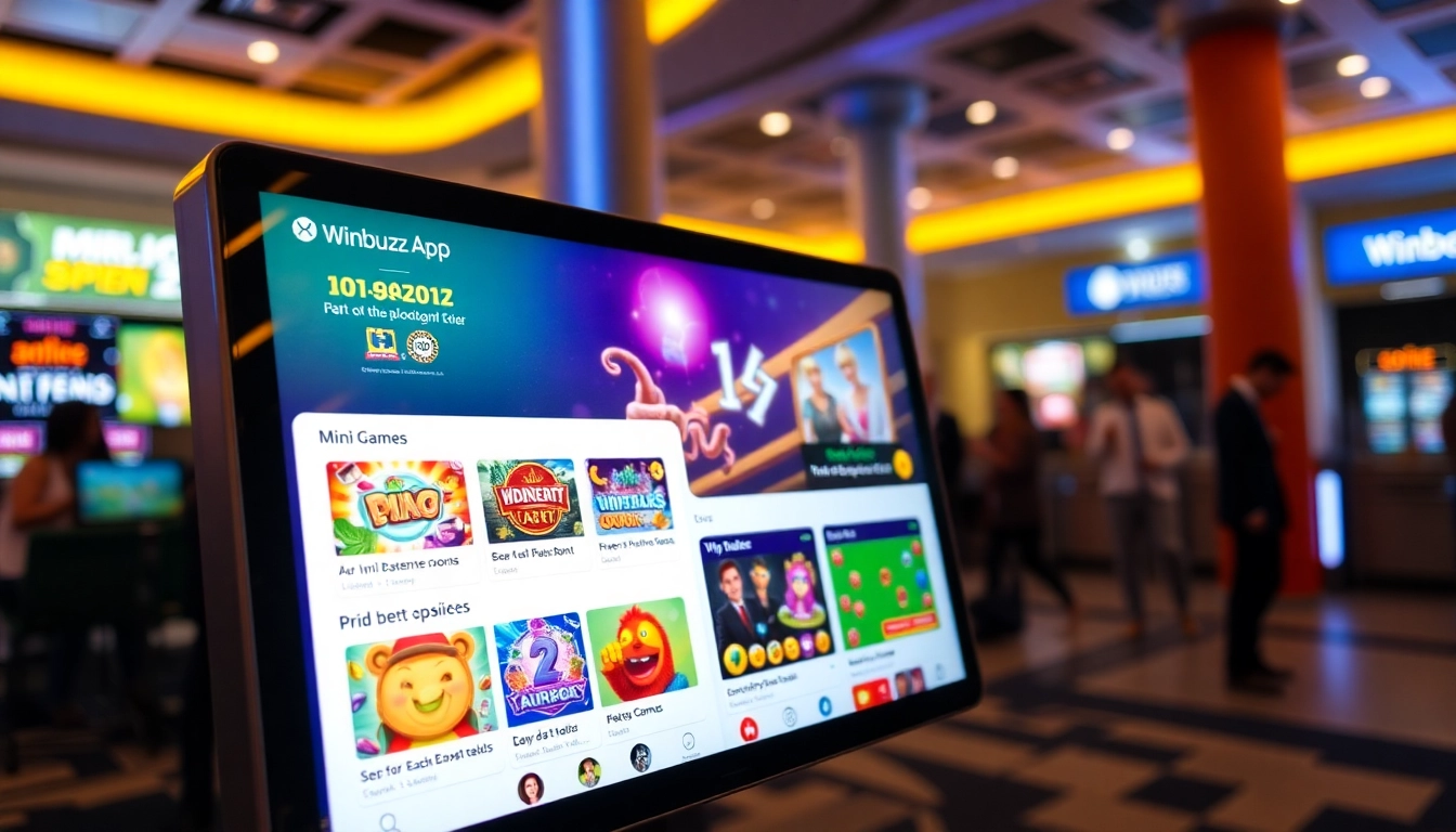 Winbuzz App interface displaying diverse betting and gaming features for online entertainment