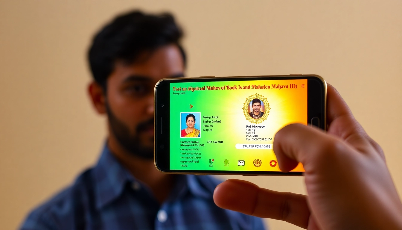 Secure Mahadev book id creation on mobile device with Indian betting elements emphasizing trust