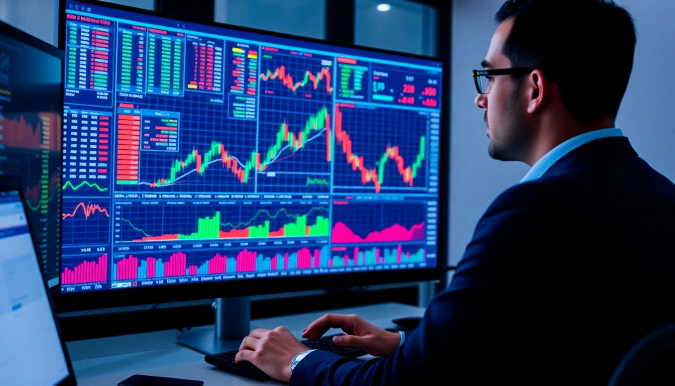 Trading view platform displaying detailed trading charts and analytics for investors and traders